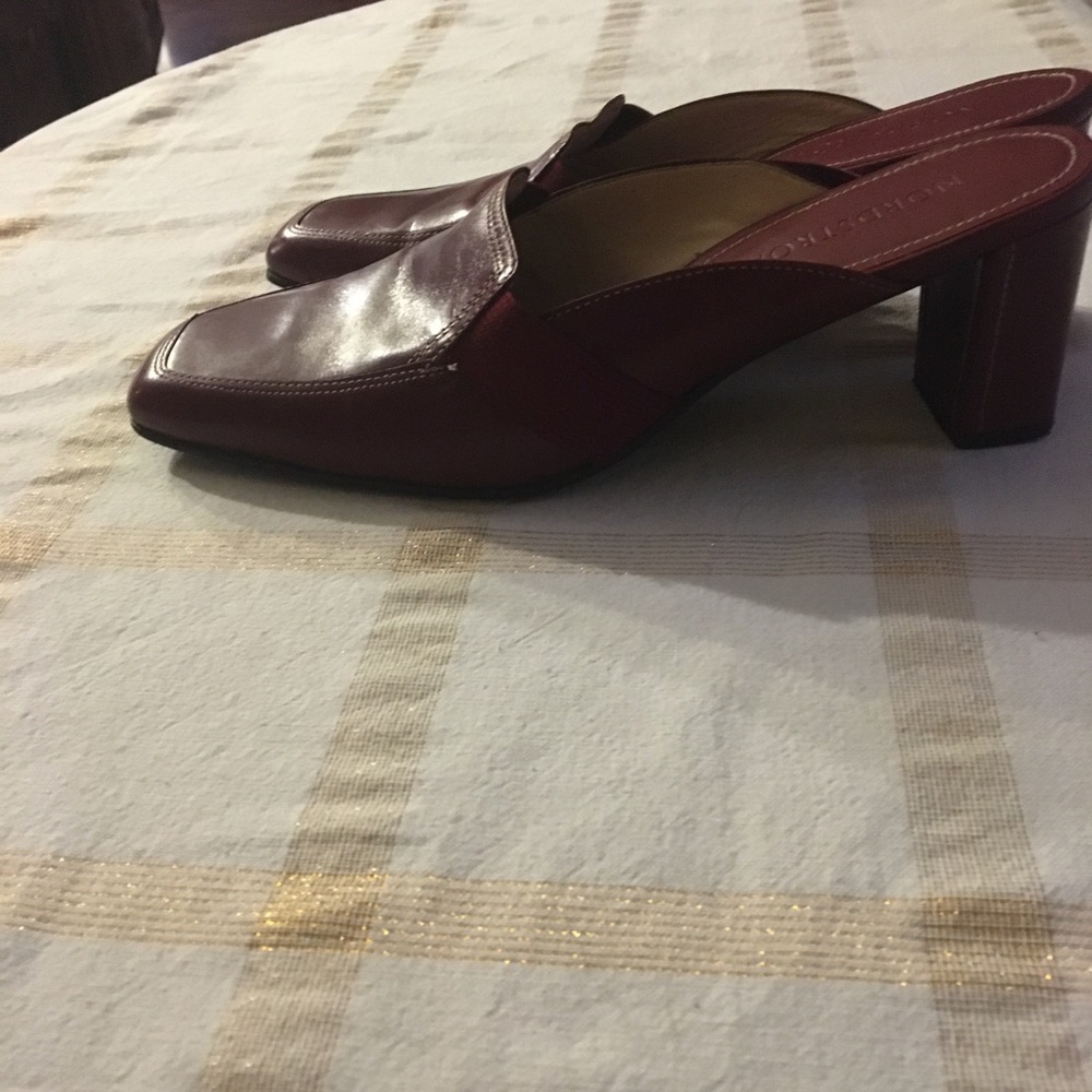 10M DEEP RED NORDSTROM LEATHER SHOES - Picture 2 of 9